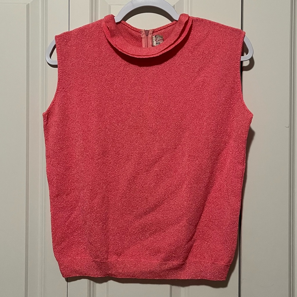 Vintage 1950s-60s Exmoor Shimmer Skinmer Pink Collar Tank